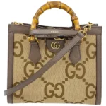 グッチ ジャンボGG ダイアナ ハンドバッグ キャンバス レザー