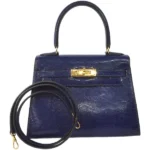 エルメス ミニケリー ハンドバッグ リザード ○U刻印 ゴールド金具