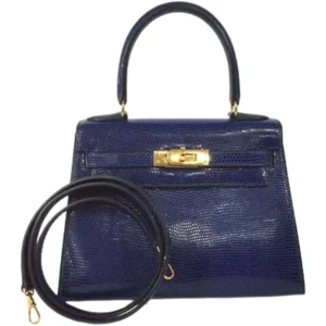 エルメス ミニケリー ハンドバッグ リザード ○U刻印 ゴールド金具