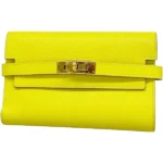 エルメス ケリーウォレットコンパクト 財布 レザー D刻印 ゴールド金具