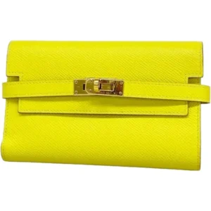 エルメス ケリーウォレットコンパクト 財布 レザー D刻印 ゴールド金具