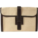 エルメス ジジェPM クラッチバッグ キャンバス レザー ○G刻印