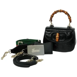 グッチ バンブー ハンドバッグ エナメル