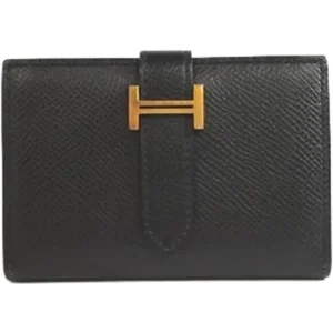 エルメス ベアン カードケース レザー D刻印 ゴールド金具