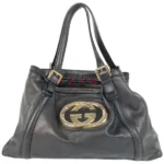 グッチ ニューブリットインターロッキングG トートバッグ レザー