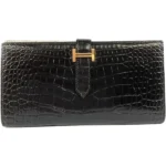 エルメス ベアンスフレヴァルソ 財布 アリゲーター D刻印 ゴールド金具