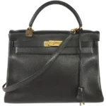 エルメス ケリー32 ハンドバッグ レザー ○U刻印 ゴールド金具