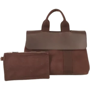 エルメス ヴァルパライソPM ハンドバッグ キャンバス レザー シルバー金具