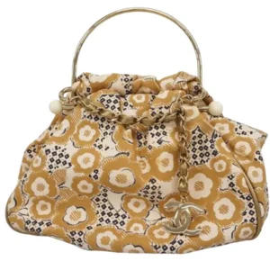 シャネル カメリア ハンドバッグ キャンバス