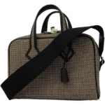 エルメス ヴィクトリア3フールトゥミニ ハンドバッグ キャンバス レザー W刻印 シルバー金具