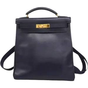 エルメス ケリーアドGM リュックサック ボックスカーフ □C刻印 ゴールド金具