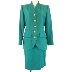 サンローラン セットアップ グリーン ジャケット スカート