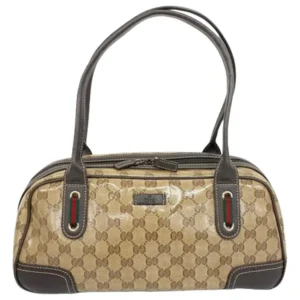 グッチ シェリーライン GGクリスタル ハンドバッグ コーティングキャンバス