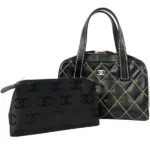 シャネル ワイルドステッチ ハンドバッグ レザー