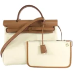 エルメス エールバッグジップPM ショルダーバッグ キャンバス W刻印 ゴールド金具