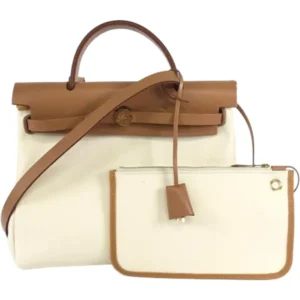 エルメス エールバッグジップPM ショルダーバッグ キャンバス W刻印 ゴールド金具