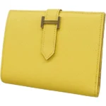 エルメス ベアンコンパクト 財布 レザー B刻印 シルバー金具