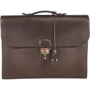 エルメス サックアデペッシュ41 ブリーフケース レザー シルバー金具