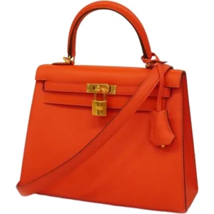 エルメス ケリー25 ハンドバッグ レザー X刻印 ゴールド金具