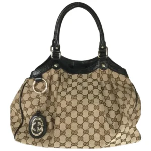 グッチ スーキー ハンドバッグ キャンバス レザー