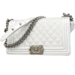 シャネル ボーイシャネル パンチング チェーンショルダーバッグ ラムスキン