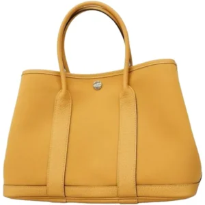 エルメス ガーデンパーティTPM ハンドバッグ キャンバス レザー K刻印 シルバー金具