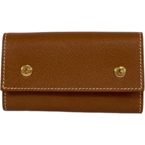 エルメス エテュイクレ4 キーケース レザー □B刻印 ゴールド金具