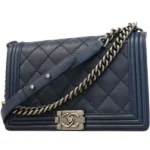 シャネル ボーイシャネル ワイルドステッチ チェーンショルダーバッグ ラムスキン