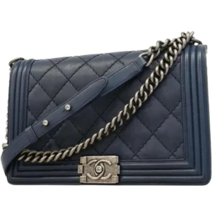 シャネル ボーイシャネル ワイルドステッチ チェーンショルダーバッグ ラムスキン