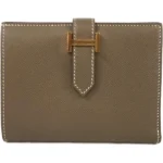 エルメス ベアンコンパクト 財布 レザー K刻印 ゴールド金具