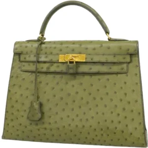 エルメス ケリー32 ハンドバッグ オーストリッチ 〇W刻印 ゴールド金具