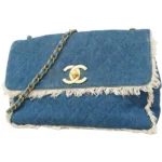 シャネル マトラッセ チェーンショルダーバッグ デニム