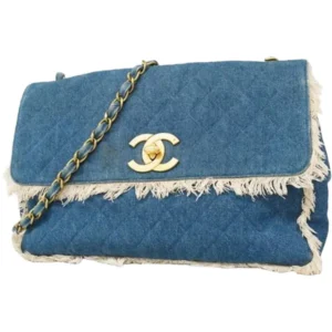 シャネル マトラッセ チェーンショルダーバッグ デニム