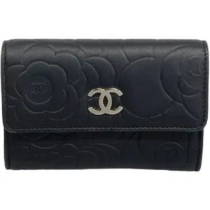 シャネル カメリア カードケース パスケース ラムスキン