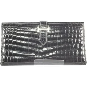 エルメス ベアンクラシック 財布 クロコダイルニロティカス □H刻印 シルバー金具