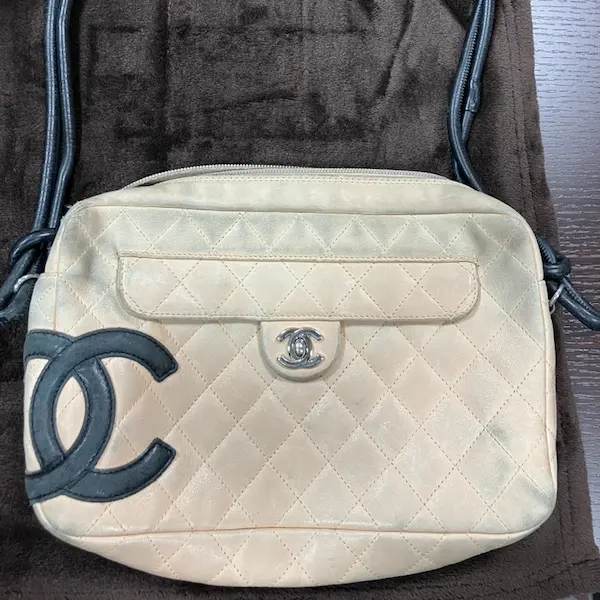 シャネル　カンボンライン　ラムスキン　ショルダーバッグ