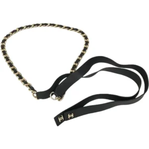 シャネル チェーンベルト レザー メタル