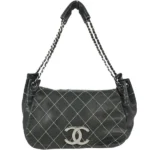 シャネル ワイルドステッチ チェーンショルダーバッグ ラムスキン