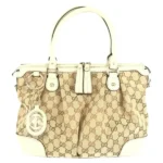 グッチ スーキー ハンドバッグ キャンバス レザー