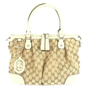 グッチ スーキー ハンドバッグ キャンバス レザー
