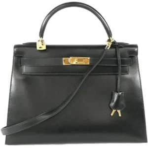 エルメス ケリー32 ハンドバッグ レザー □C刻印 ゴールド金具