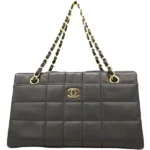 シャネル チョコバー チェーンショルダーバッグ ラムスキン