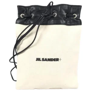 ジルサンダー ショルダーバッグ キャンバス レザー