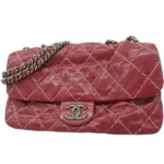 シャネル ワイルドステッチ チェーンショルダーバッグ レザー