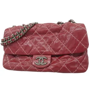 シャネル ワイルドステッチ チェーンショルダーバッグ レザー