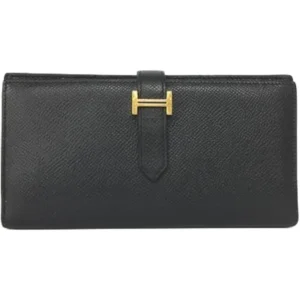 エルメス ベアンスフレ 財布 レザー D刻印 ゴールド金具