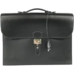 エルメス サックアデペッシュ38 ブリーフケース レザー □E刻印 シルバー金具