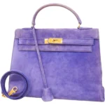 エルメス ケリー32 ハンドバッグ スウェード ○Y刻印 ゴールド金具