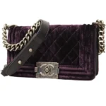 シャネル ボーイシャネル チェーンショルダーバッグ ベロア