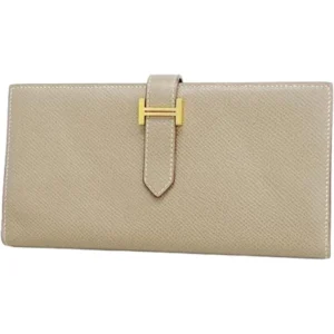 エルメス ベアンスフレ 財布 レザー X刻印 ゴールド金具